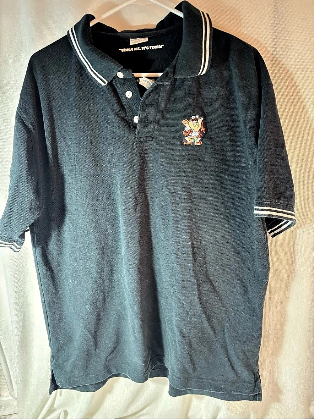 Warner Bros. Men's Polo Black Size Large